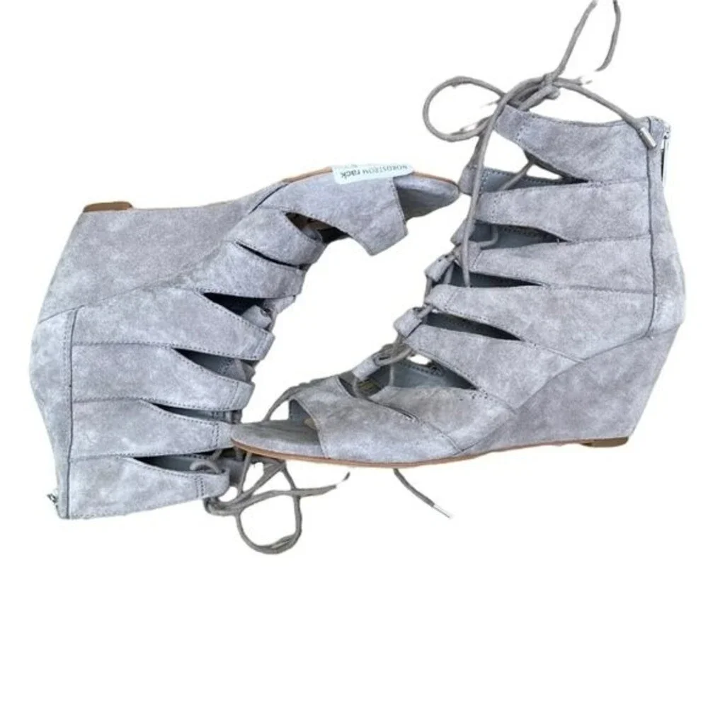 Sam Edelman Santina Lace up Suede Wedge